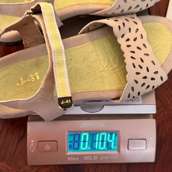 J-41 Adventure On Comfort Sandals Adjustable Cut Out Womens 7 Beige Boho Outdoor - Picture 9 of 12